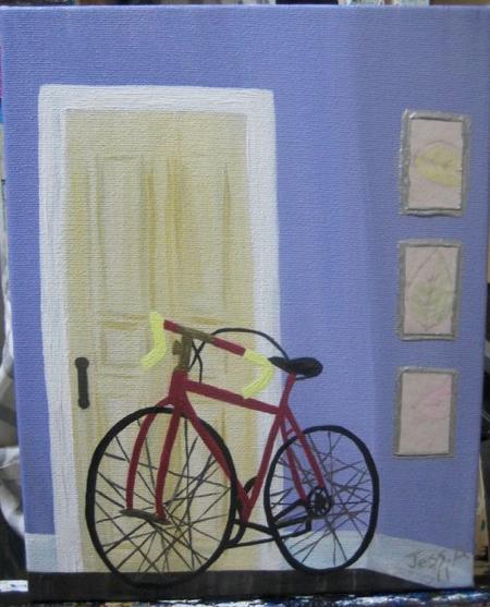 Red Bicycle-j-abbott-art-etsy