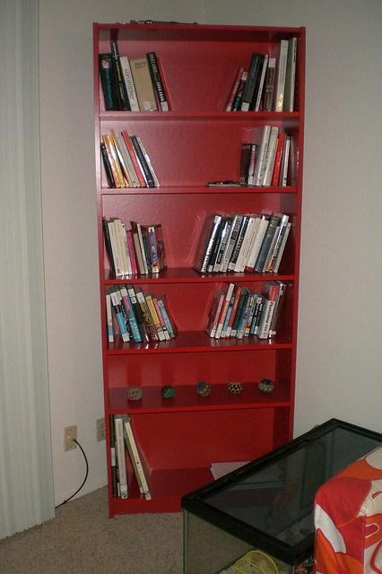 apartment colorful bookcase