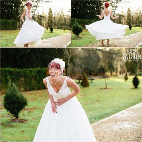 Redhead bride twirls dress at Hogarths Hotel Wedding