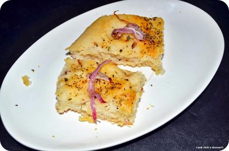Herbs and onion focaccia