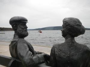 Alexander Graham Bell and Mrs. Bell statue Nova Scotia