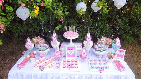 Pink and Blue Garden party for a 21st birthday by Perfectly Sweet