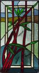 Bamboo and Dragon fly, bespoke stained glass window