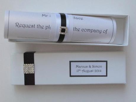 scroll wedding invitation