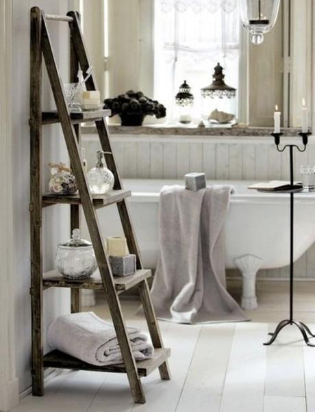 bathroom storage ladder