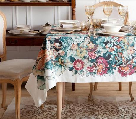 Zara Home 2014 Tablecloth with floral motif