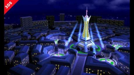The Prism Tower rises above Lumiose City. Up until a few seconds ago, the fighters were brawling on top of that tower. No, really.