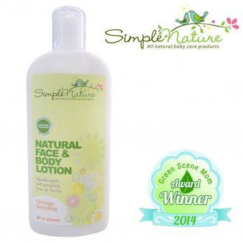 Simple Nature Natural Face and Body Lotion Green Scene Mom Award Winner