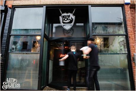 Brew Dog Sheffield exteriror staff in motion