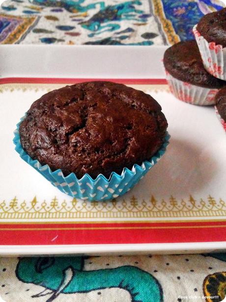 Chocolate-beetroot muffin(Egg less and no butter)