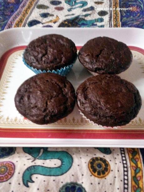 Chocolate-beetroot muffin(Egg less and no butter)