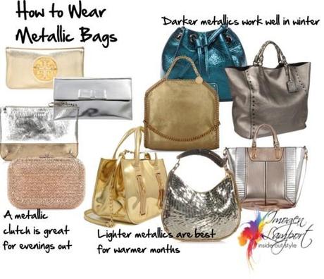 how to wear metallic bags