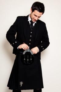 A black, modern kilt