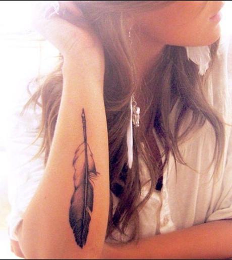 Feather Tattoo Design on Hands