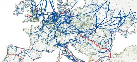 A map of Europe's natural gas networks