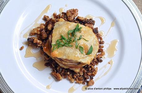 ~apple pear pie stackers with spiced roasted walnuts & balsamic reduction~