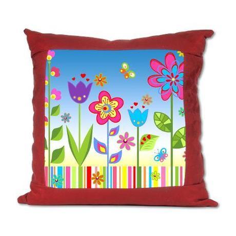 Flower Garden  Butterfly Suede Pillow by CafePress