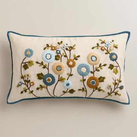 Cool Floral Lumbar Pillow