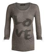 Dark Shadow Ash 'Love' Maternity Three-Quarter Sleeve Top