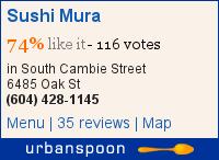 Sushi Mura on Urbanspoon