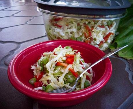 Recipe for Cabbage Salad with Red Pepper and Fresh Fennel