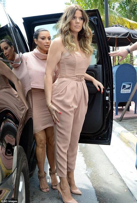 Khloe Kardashian Miami Dash Store Opening Peach Pastels SS14