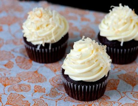 Chocolate Coffee Cupcakes with Coconut Frosting