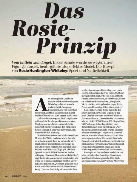 Rosie Huntington-Whiteley - Jolie Body Germany Magazine, Spring 2014