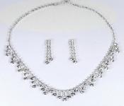 Rhinestone Necklace and Earring Set