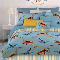 Twin 3 Piece Flying High Blue and Yellow Comforter Set