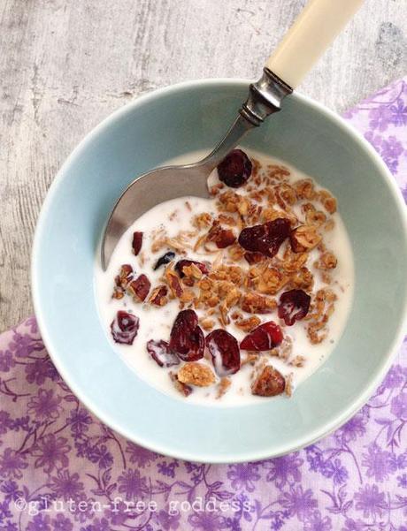 Karina's Homemade Gluten-Free Granola sweetened with pure maple syrup.