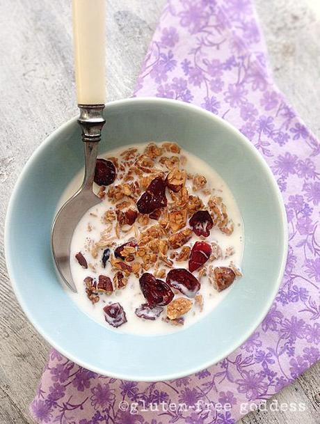 Homemade gluten-free granola from Karina, Gluten-Free Goddess. #vegan #glutenfree #lowsugar