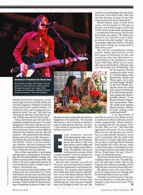 Carrie Brownstein - Rolling Stone Magazine US, March 2014