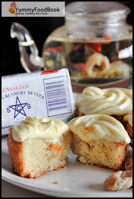 Tangerine Cupcakes With Lemon CreamCheese Frosting
