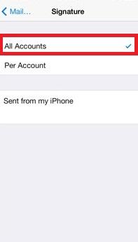 Add a signature for all accounts on your device.