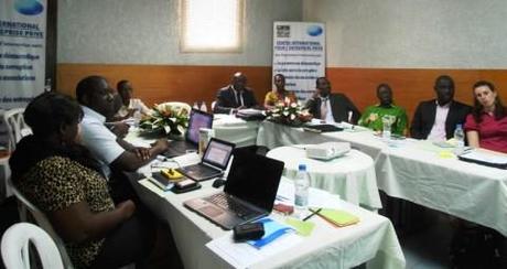 Network members attending the meeting in Abidjan.