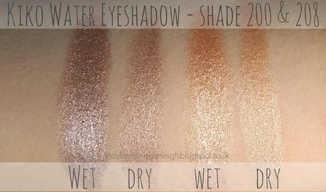 Kiko Water Eyeshadow In Shades 200 & 208 - Review & Swatches