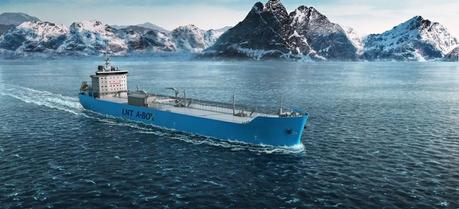 LNG carriers transport liquefied natural gas at very low temperatures to compress gas volumes. Depicted here is a small-scale LNG carrier featuring prismatic tanks designed and developed by LNG New Technologies