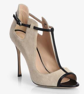 Shoe of the Day | Sergio Rossi Suede & Leather T-Strap Pump