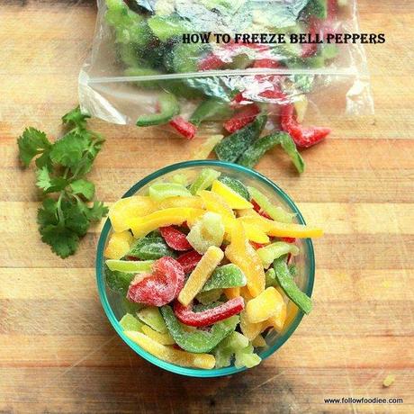 HOW TO FREEZE BELL PEPPERS ( CAPSICUM )