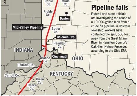 This is the third time the pipeline has spilled in the last decade