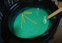 soap batter at trace