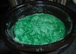 soap batter with a waxy look