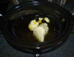 soaping oils in the crockpot