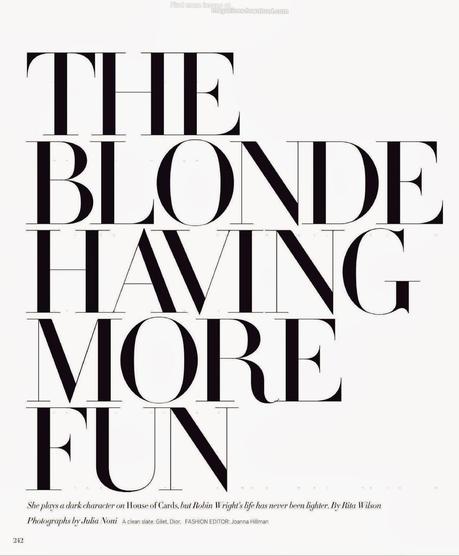 Robin Wright for Harper’s Bazaar Magazine US, April 2014