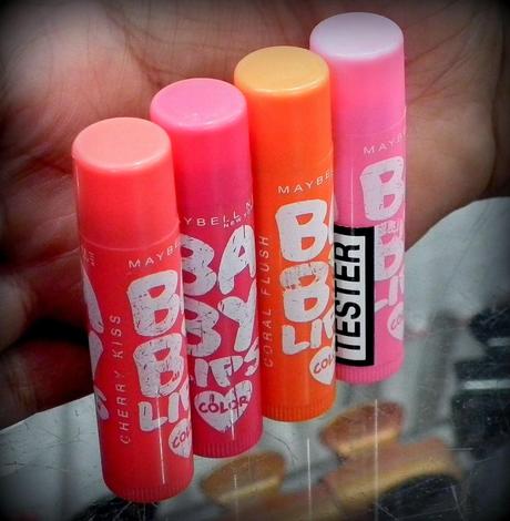 Maybelline Lip Balms - Product Pictures {Cherry kiss, Rose Addict, Coral Flush, Pink Lolita}