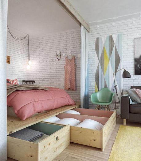Small Apartment With Great Storage in Pastel Tones http://decor8blog.com/2014/03/11/small-apartment-with-great-storage-in-pastel-tones/