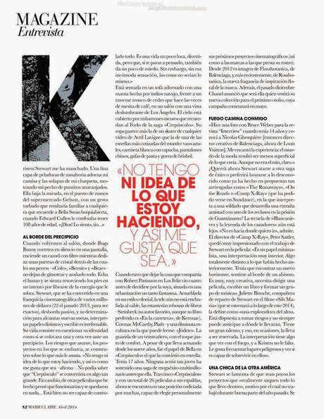 Kristen Stewart For Marie Claire Magazine,Spain, April 2014