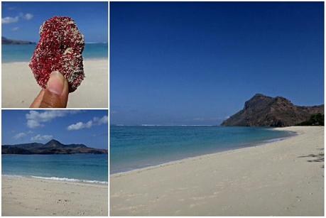 The beaches here have a pink color, which is the result of the coral.