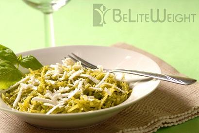 Delicious Pesto Spaghetti Squash with Pizzazz